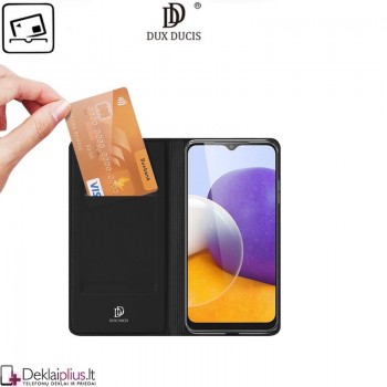 Dux Ducis dirbtinės odos atverčiamas dėklas - juodas (Samsung A22 5G) Dux Ducis dirbtinės odos atverčiamas dėklas - juodas (Samsung A22 5G)